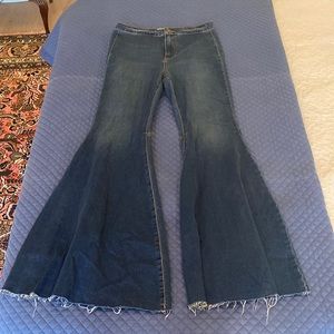 Free people high rise stretchy flare jeans size 29 dark wash